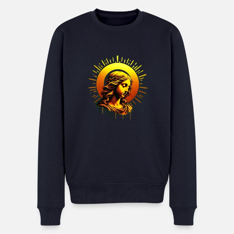 Maria Magdalena Kitschiges Heiligenbild - Männer Premium Bio Pullover - Navy