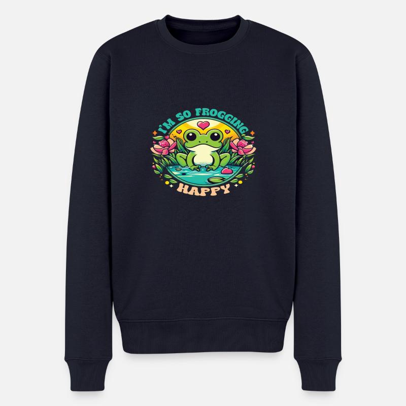 I´m so Frogging Happy - Männer Premium Bio Pullover - Navy