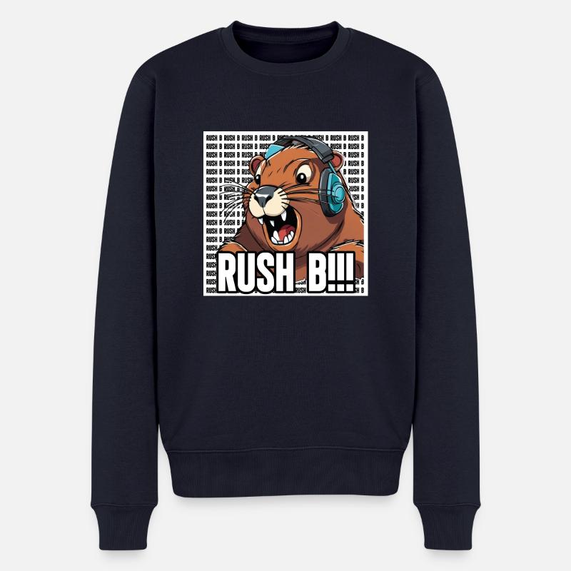 Gaming Bober RUSH B - Männer Premium Bio Pullover - Navy