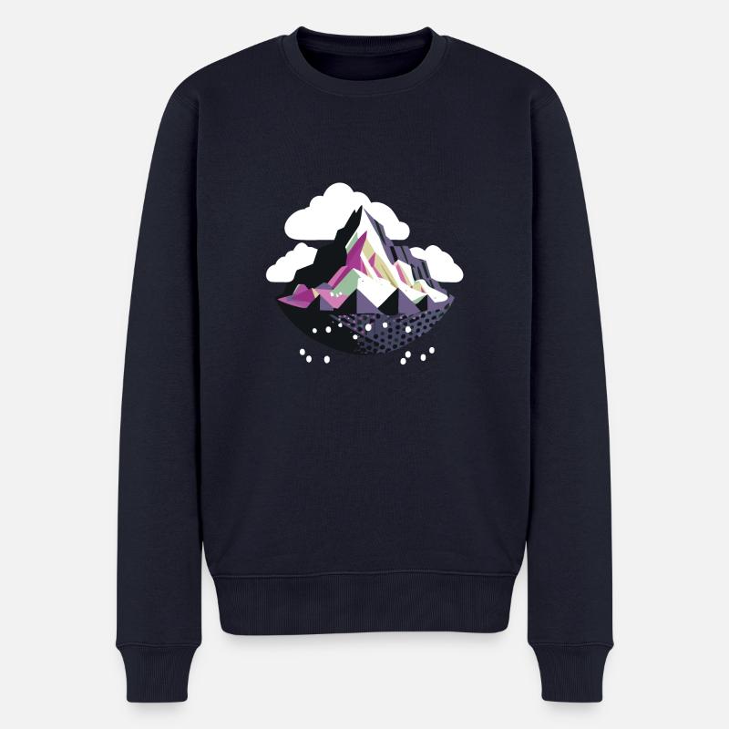 Abstraktes Berg-Logo - Männer Premium Bio Pullover - Navy
