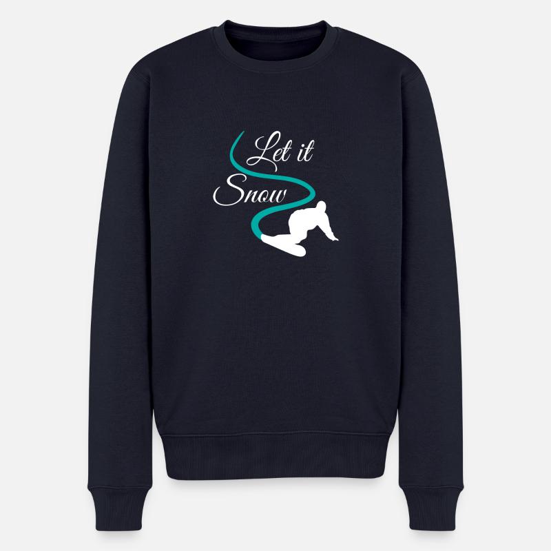 Let It Snow Snowboarder - Pull Premium bio Homme - bleu marine