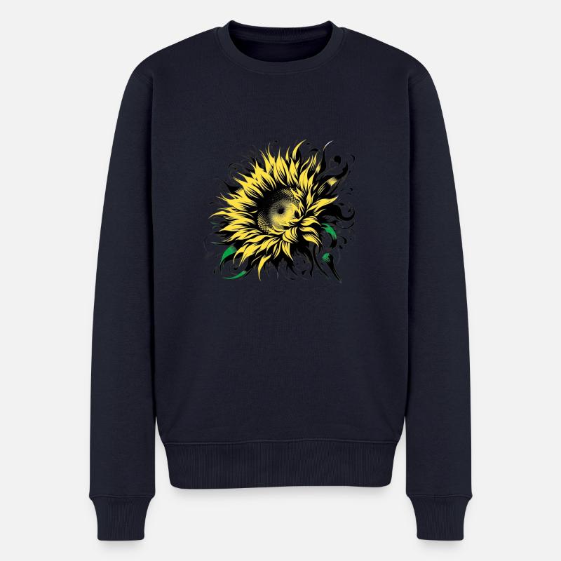 Sonnenblume | Sunflower - Männer Premium Bio Pullover - Navy