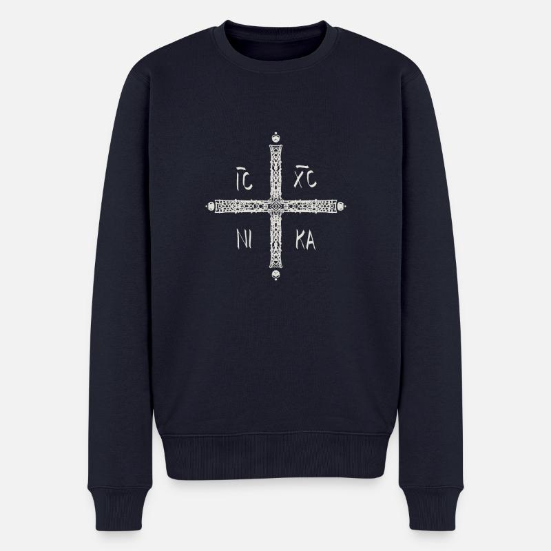 Christogram IC XC Nika - Pull Premium bio Homme - bleu marine