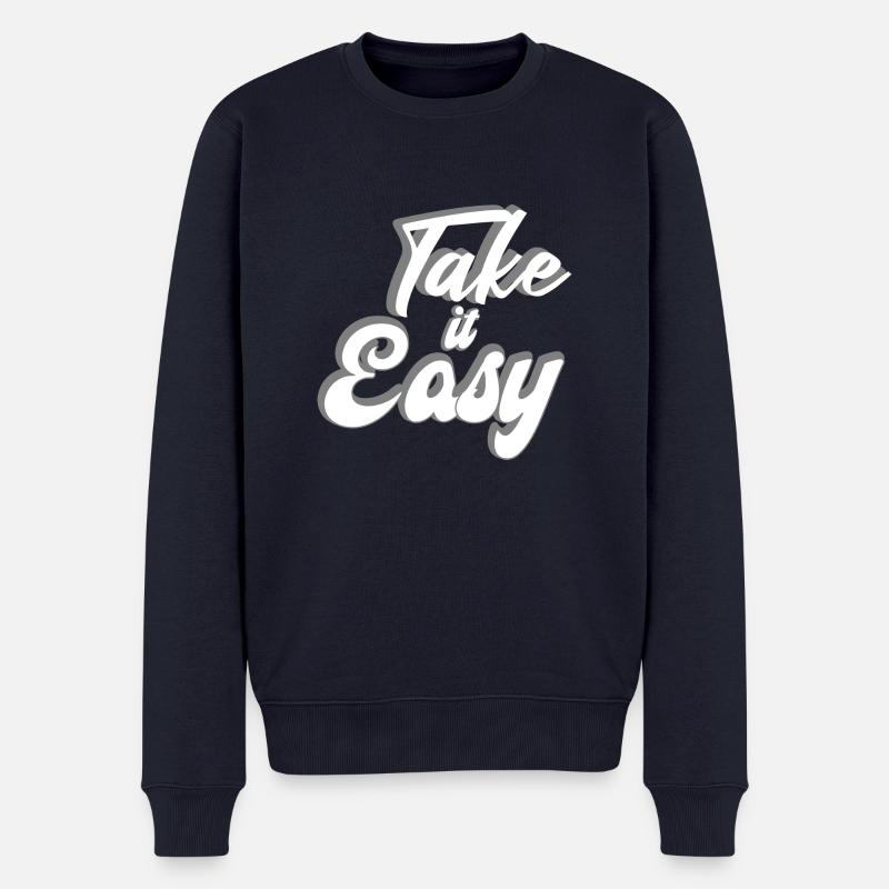 Take it Easy Design - Männer Premium Bio Pullover - Navy