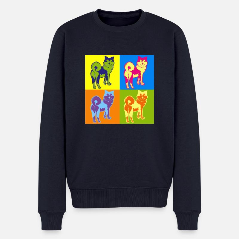 AKITA POP ART👨🏻 🎨 - Männer Premium Bio Pullover - Navy