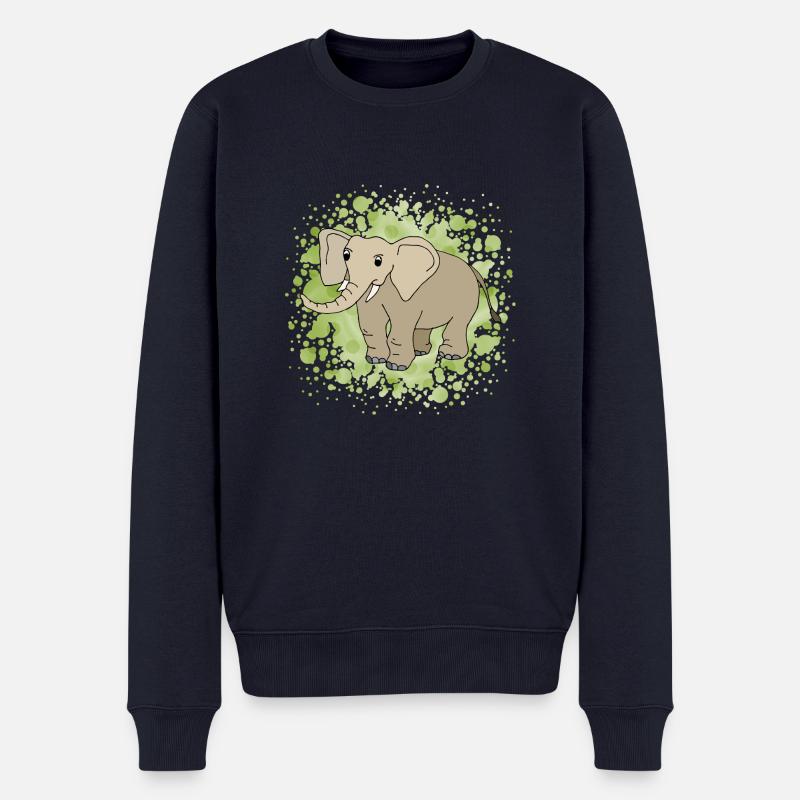 Éléphant - Pull Premium bio Homme - bleu marine