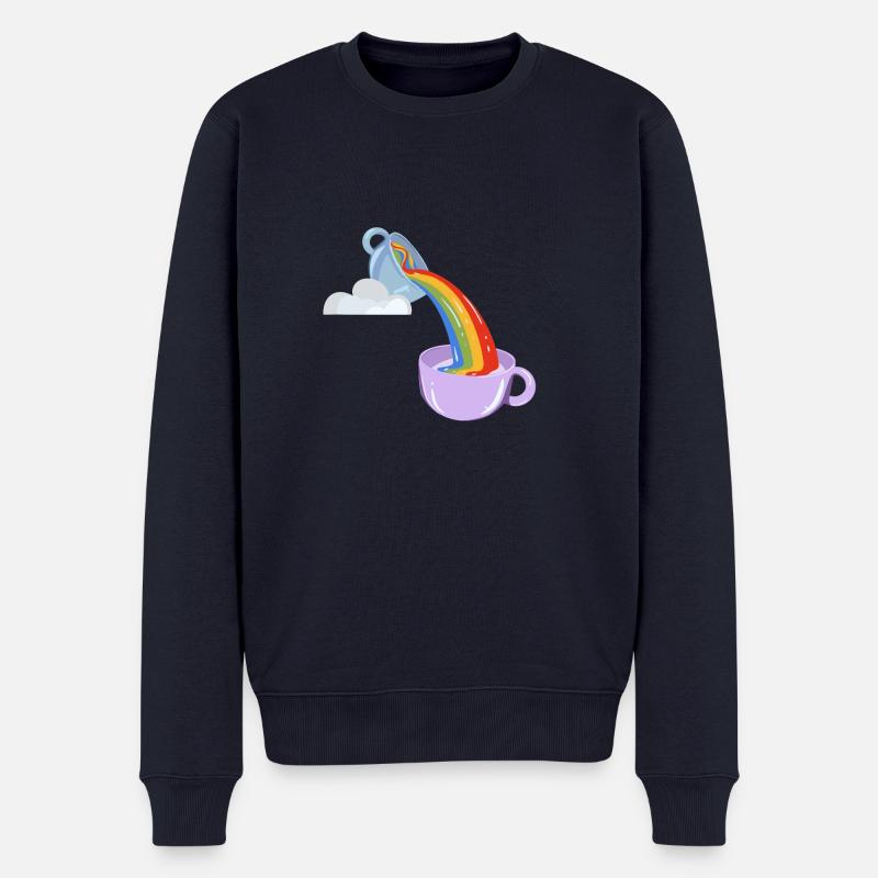 Rainbow Tea - Männer Premium Bio Pullover - Navy