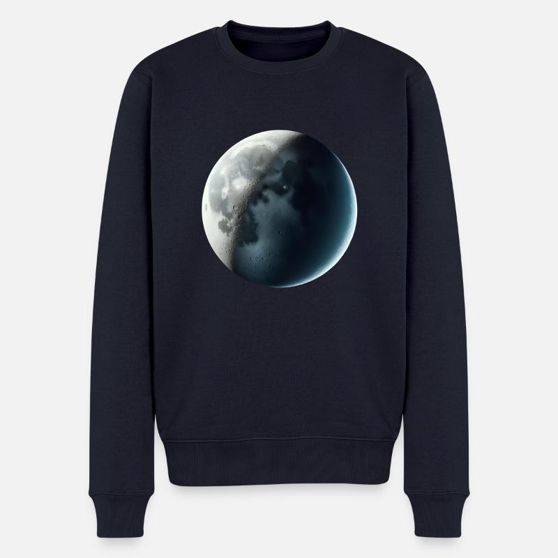 Zunehmende Mondsichel - Männer Premium Bio Pullover - Navy