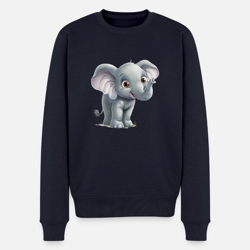 Kleiner lustiger Elefant - Männer Premium Bio Pullover - Navy