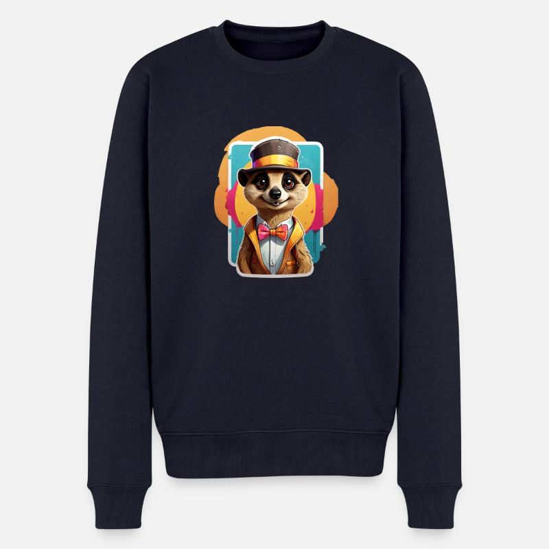 Lustiges Comic Erdmännchen - Männer Premium Bio Pullover - Navy