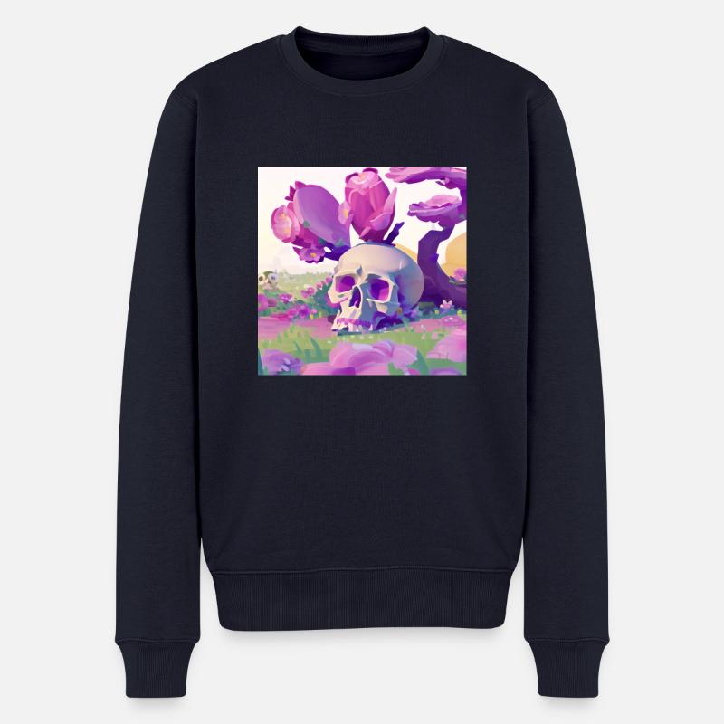 Skull in Paradise - Männer Premium Bio Pullover - Navy