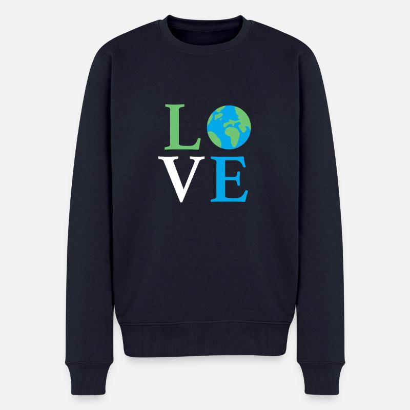 Love Earth - Männer Premium Bio Pullover - Navy