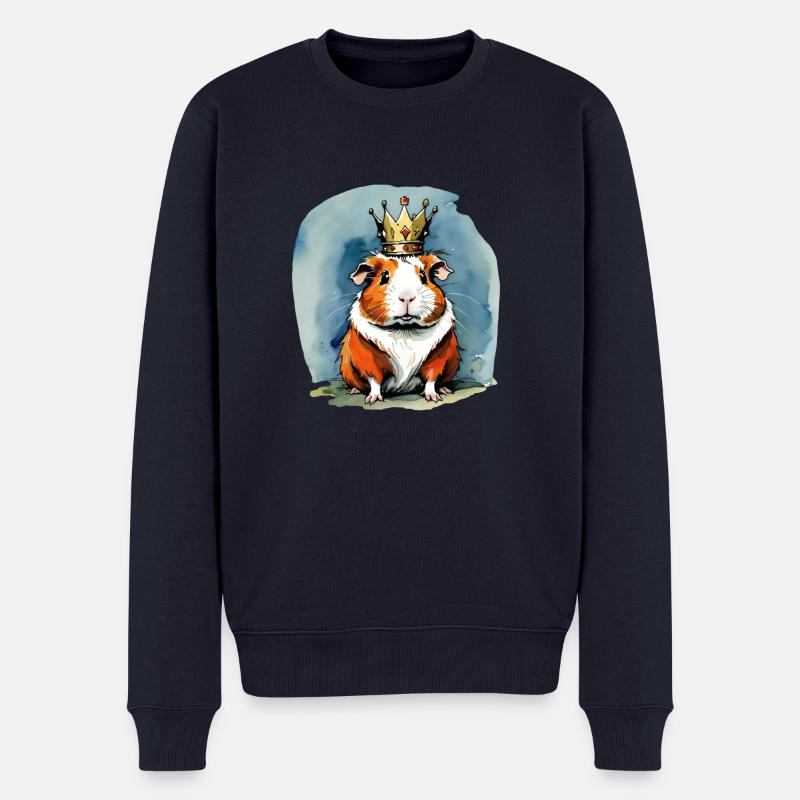 Meerschweinchen König - Männer Premium Bio Pullover - Navy