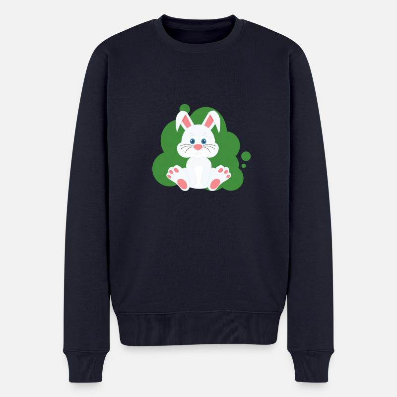Cartoon Hase Splash - Männer Premium Bio Pullover - Navy