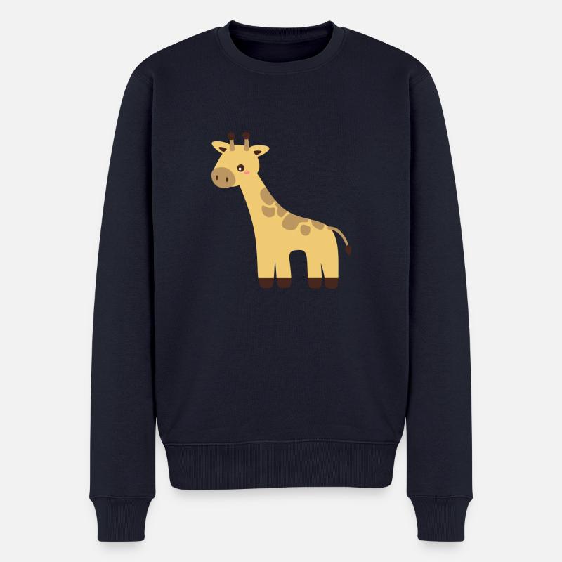 Giraffe - Männer Premium Bio Pullover - Navy