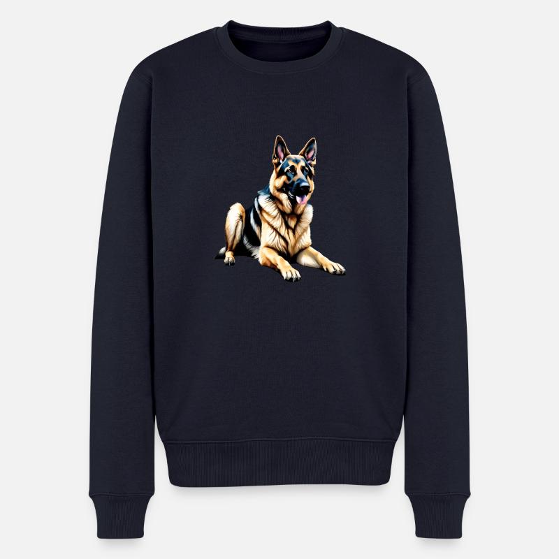 Deutscher Schäferhund - Männer Premium Bio Pullover - Navy