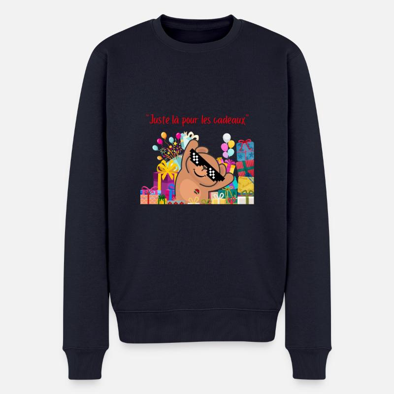"Juste là pour les cadeaux" - Pull Premium bio Homme - bleu marine