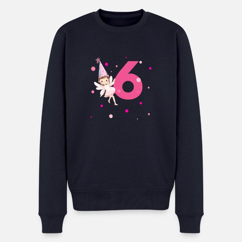 6e anniversaire fée rose - Pull Premium bio Homme - bleu marine