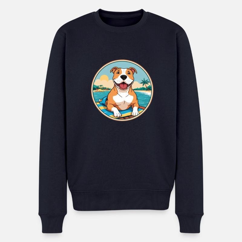 Pitbull Amerikanisches Bullymeer - Männer Premium Bio Pullover - Navy