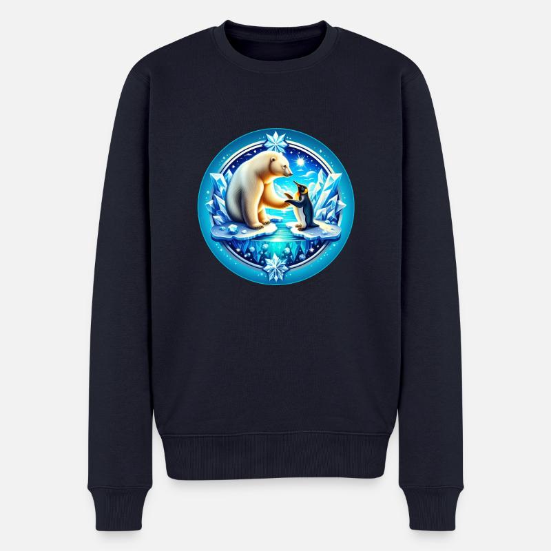 Eisbär un Pinguin - Männer Premium Bio Pullover - Navy