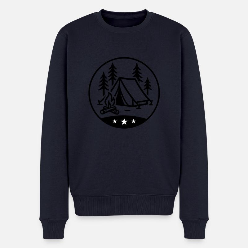 Zelt Lagerfeuer Camping - Männer Premium Bio Pullover - Navy
