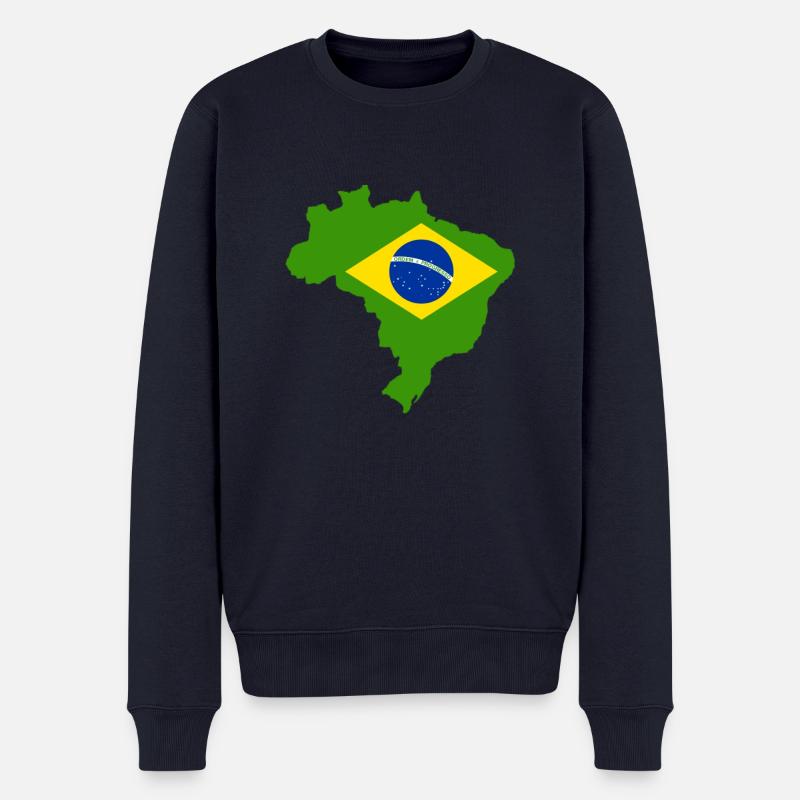 Brasilien - Männer Premium Bio Pullover - Navy