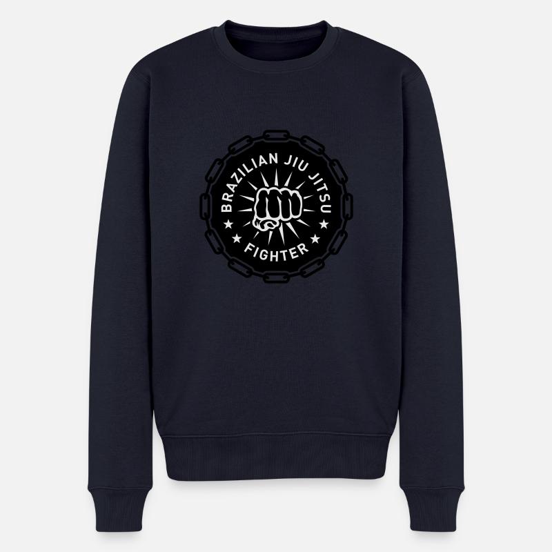BJJ zweifarbig - Männer Premium Bio Pullover - Navy