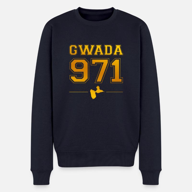 gwada_school_or - Männer Premium Bio Pullover - Navy
