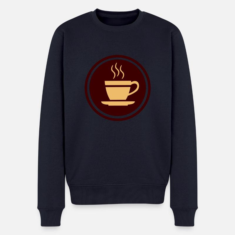 Kaffee - Männer Premium Bio Pullover - Navy
