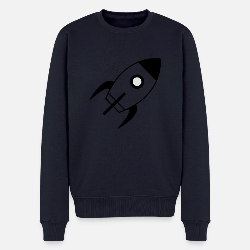 spaceship - Männer Premium Bio Pullover - Navy