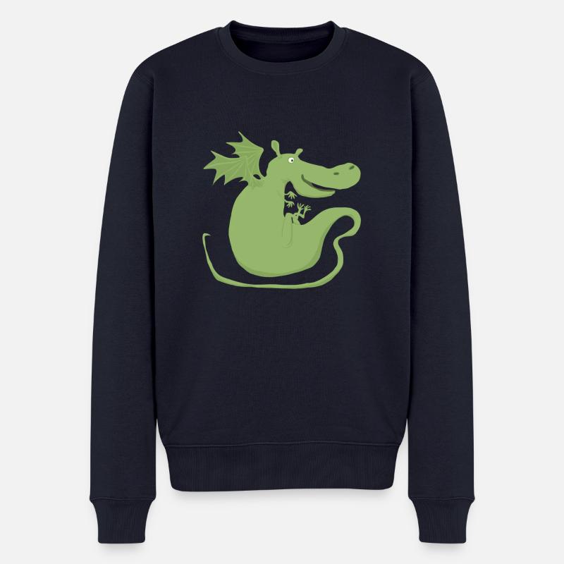 Drache - Männer Premium Bio Pullover - Navy