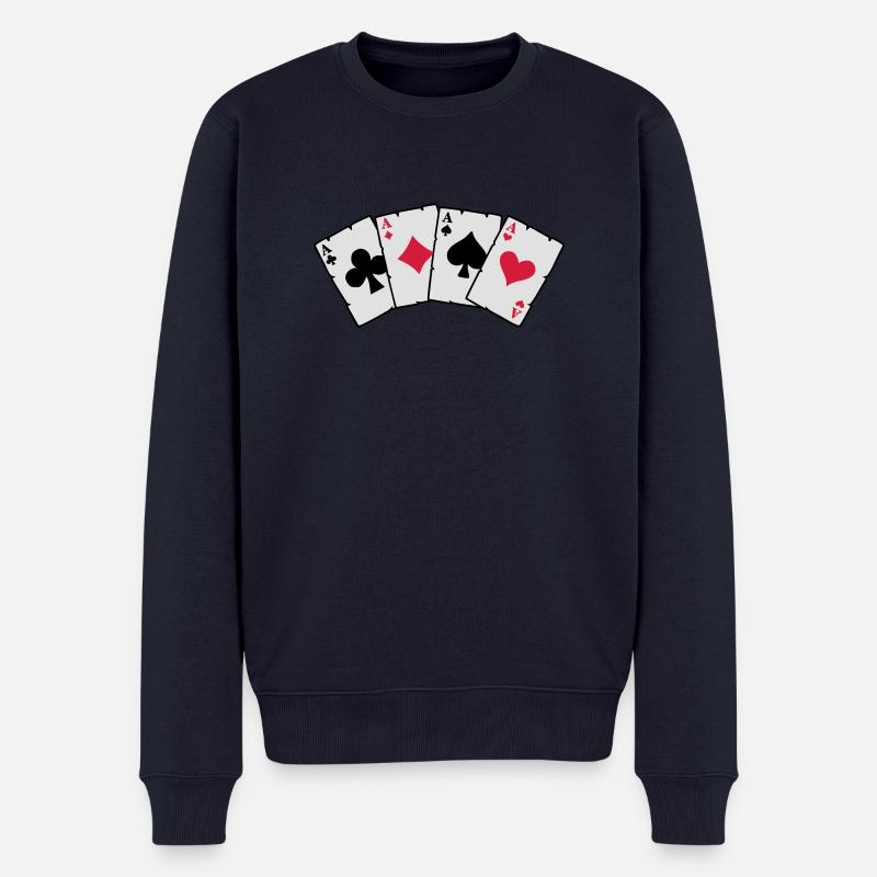 poker aces - Männer Premium Bio Pullover - Navy
