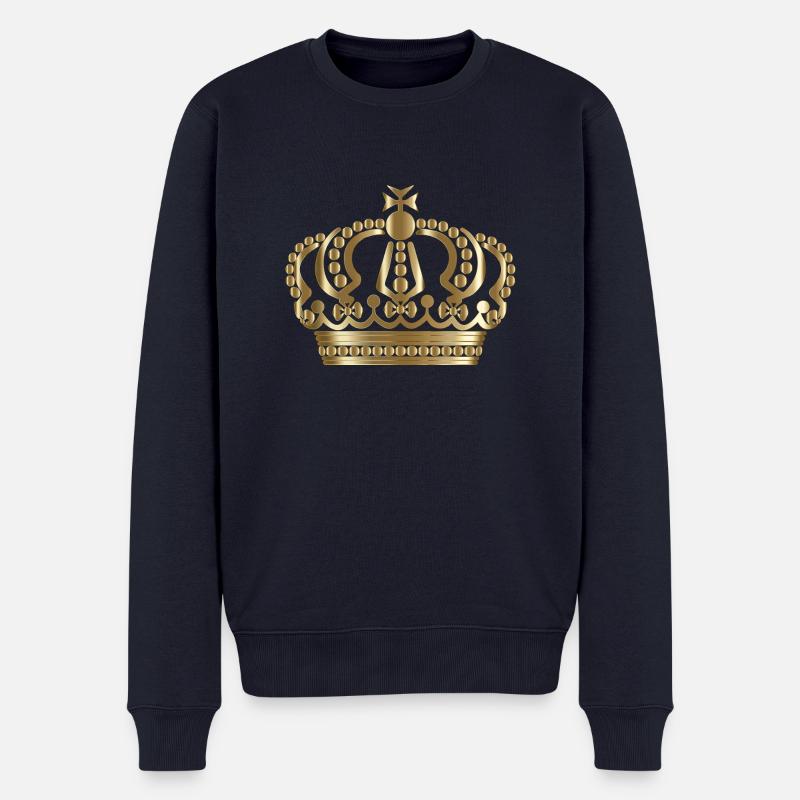 Krone Gold - Männer Premium Bio Pullover - Navy