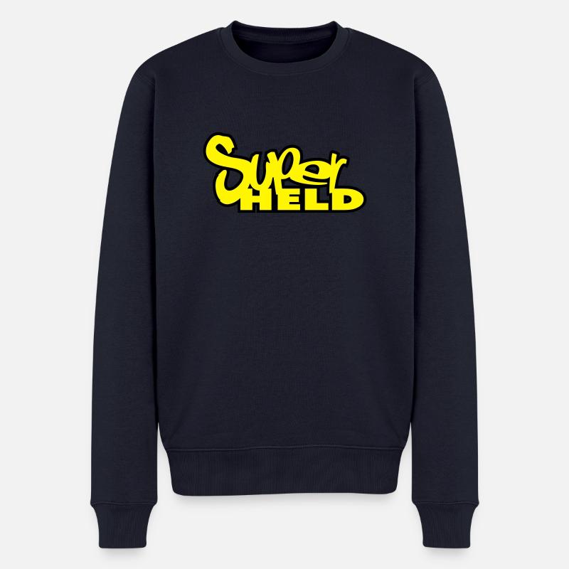 superheld - Männer Premium Bio Pullover - Navy