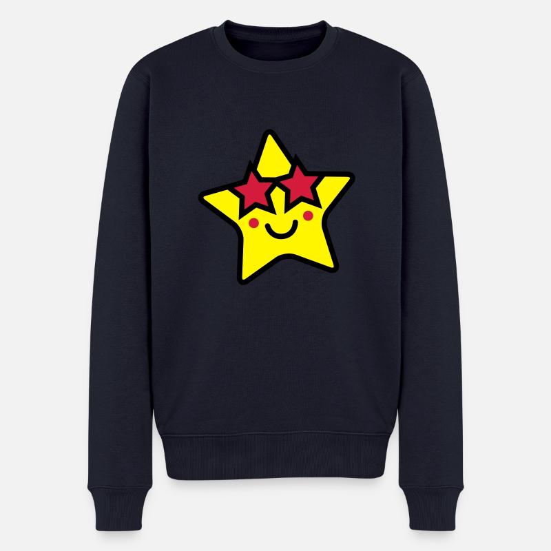 star_smiley_1__f3 - Männer Premium Bio Pullover - Navy