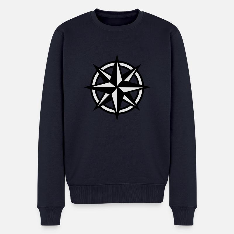 Kompass zweifarbig - Männer Premium Bio Pullover - Navy