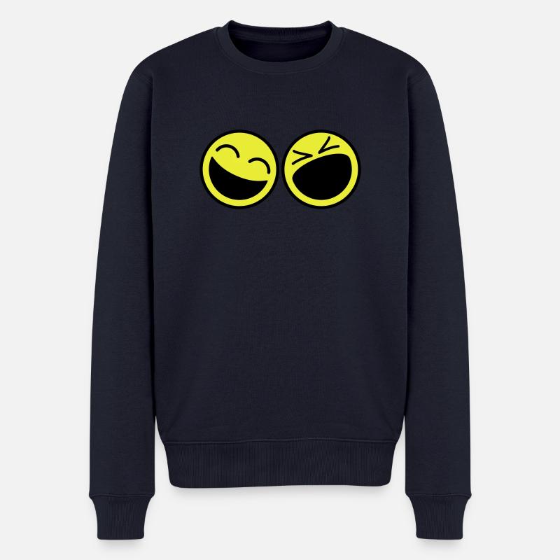 Smileys - Männer Premium Bio Pullover - Navy