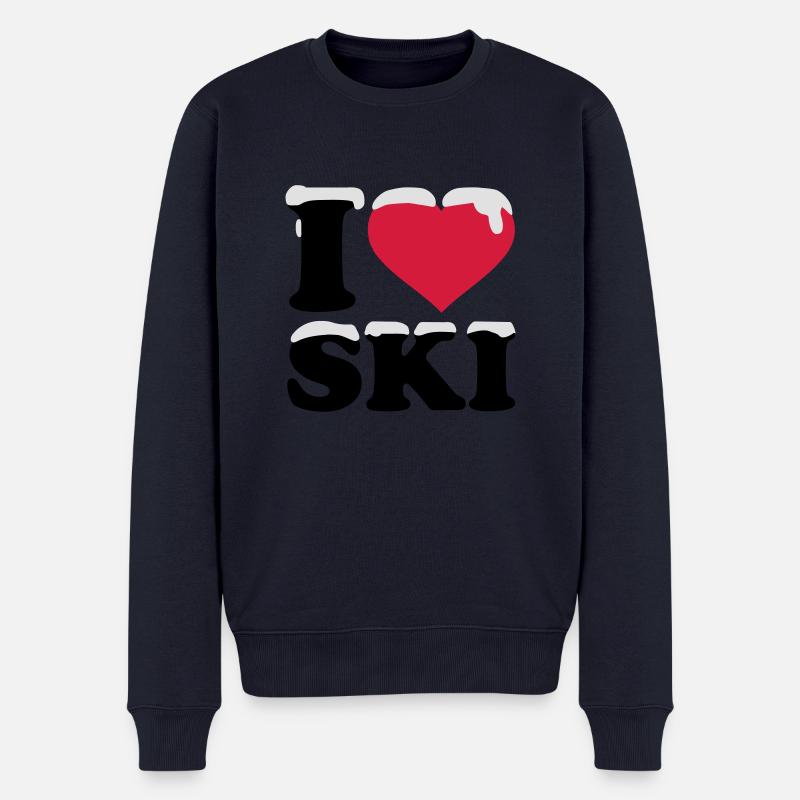 Ski - Männer Premium Bio Pullover - Navy