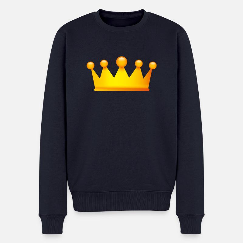 Smiley Crown - Männer Premium Bio Pullover - Navy
