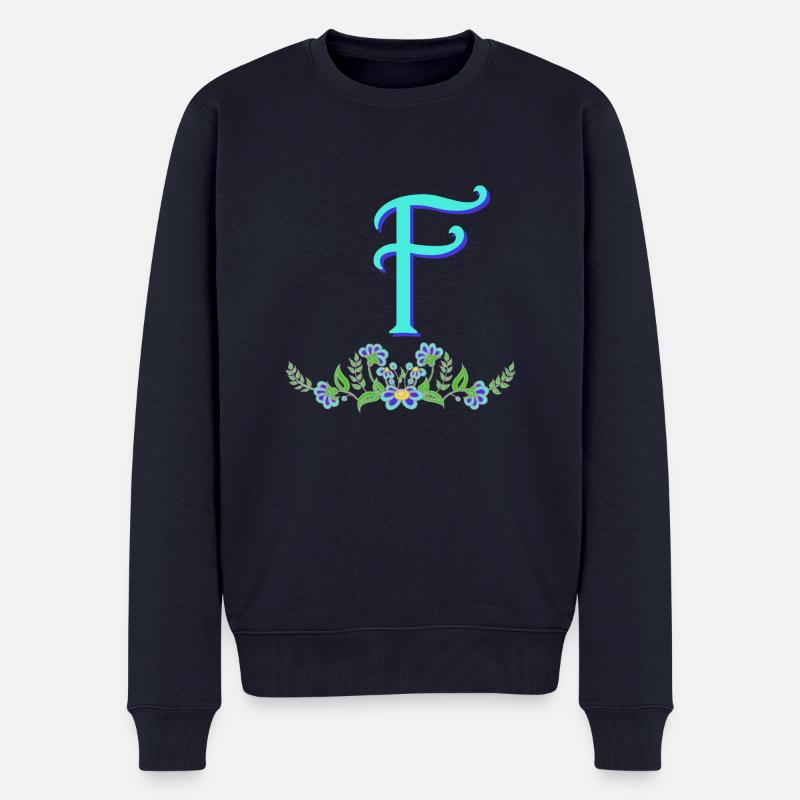 blaue blume f - Männer Premium Bio Pullover - Navy