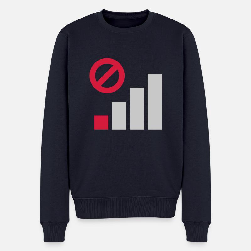 Poor coverage cellular connection - Men's Premium Organic Jumper - navy