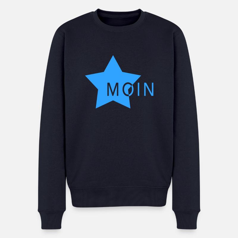 Moin mit Stern - Männer Premium Bio Pullover - Navy