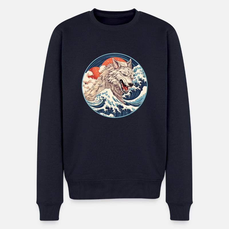 Loup de mer Japon - Pull Premium bio Homme - bleu marine