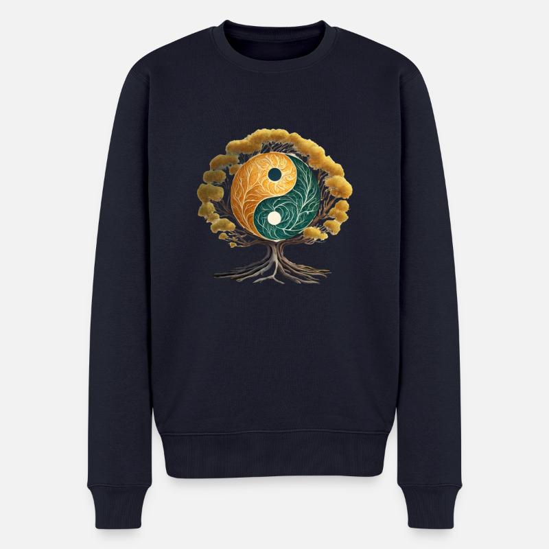 Arbre Yin et Yang - Pull Premium bio Homme - bleu marine