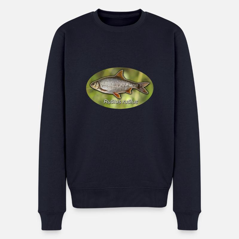 Kakerlake mit grünem Hintergrund - Männer Premium Bio Pullover - Navy