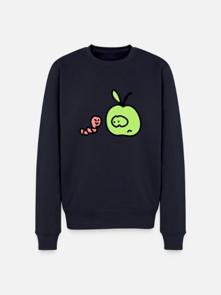 Apfel + Wurm 3 - Männer Premium Bio Pullover - Navy
