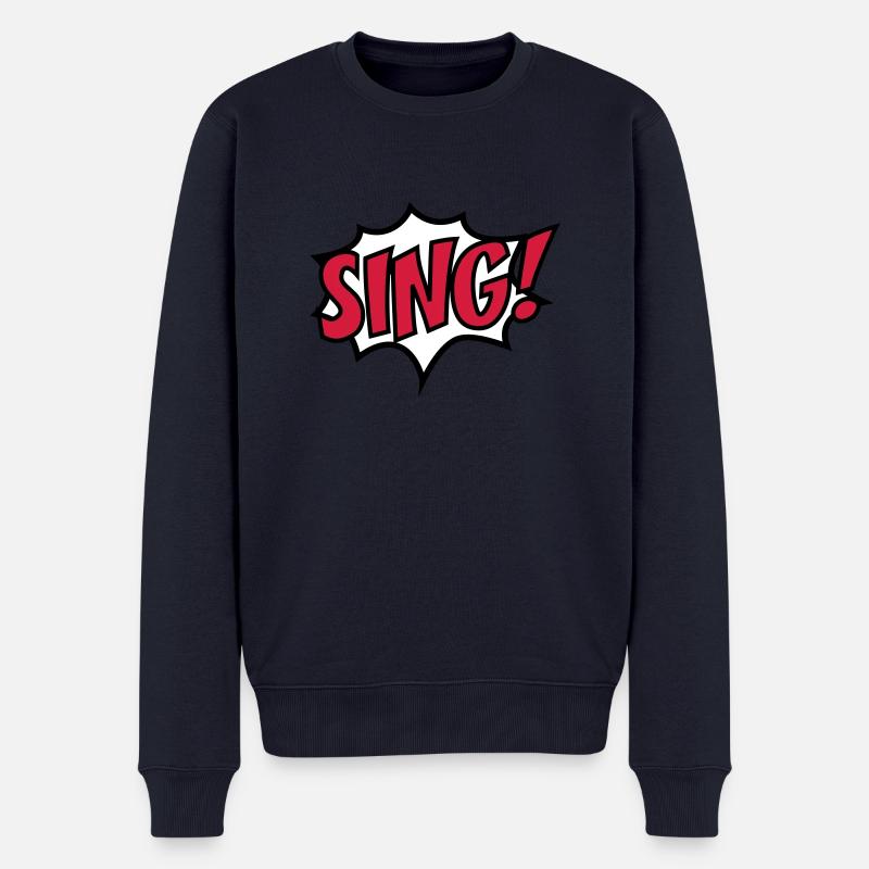 singen - Männer Premium Bio Pullover - Navy