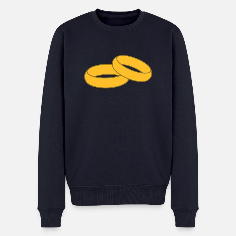 Rings - Männer Premium Bio Pullover - Navy
