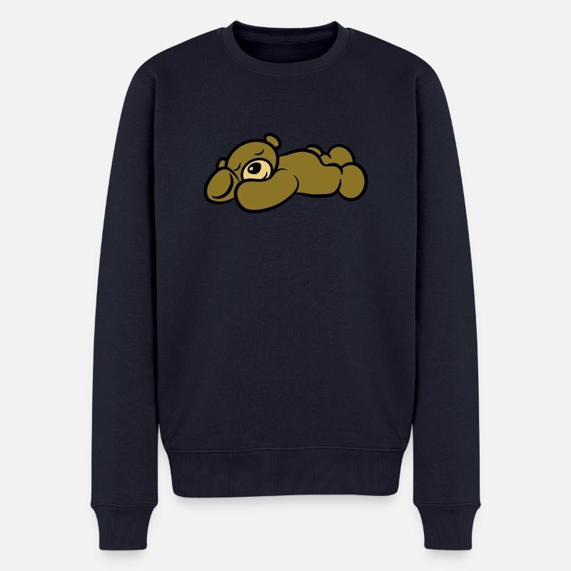 Teddybär schlafen müde süss - Männer Premium Bio Pullover - Navy