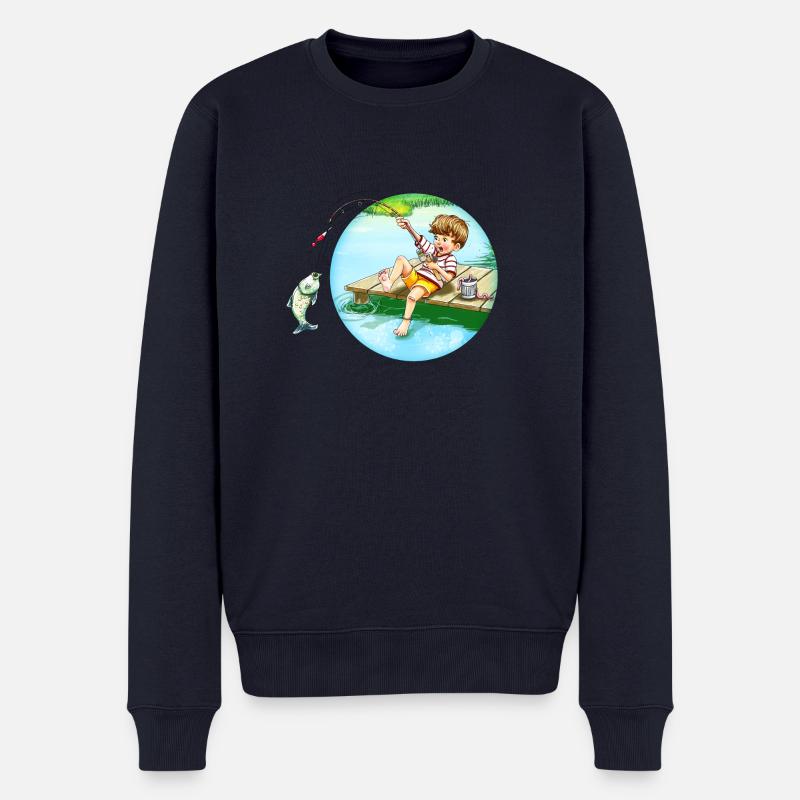 Großer Fang - Männer Premium Bio Pullover - Navy